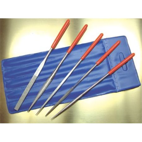 5pc Diamond Needle File Set with soft grip handles