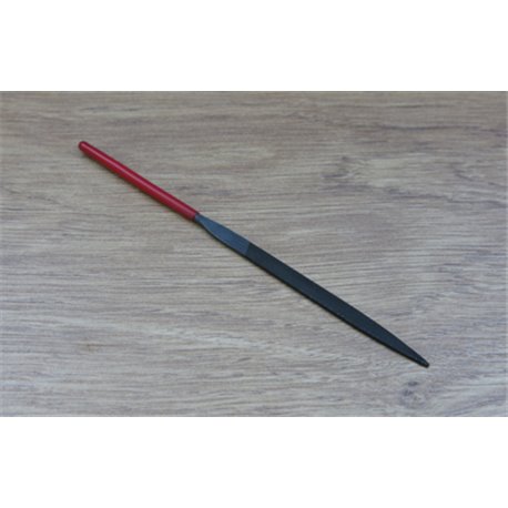 Flat Needle File with Red Handle