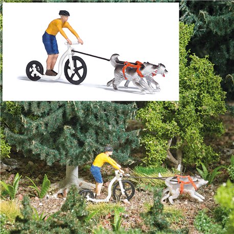 HO Diorama set - dog scooter