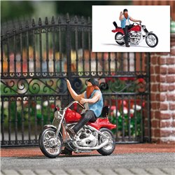American Motorcycle with Biker Figure