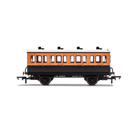 LSWR, 4 Wheel Coach, 1st Class, Fitted Lights, 123 - Era 2