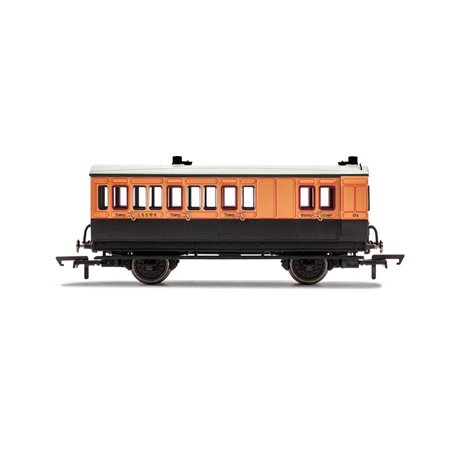 LSWR, 4 Wheel Coach, Brake 3rd Class, Fitted Lights, 179 - Era 2 