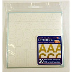 Arial Lettering - 20 mm, Colour: White