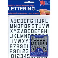 Pennant Lettering RN and RAF - B&W, Size: 13 mm