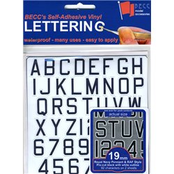 Pennant Lettering RN and RAF - B&W, Size: 19 mm