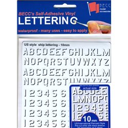 Pennant Lettering US - W&B shadow, Size: 10 mm