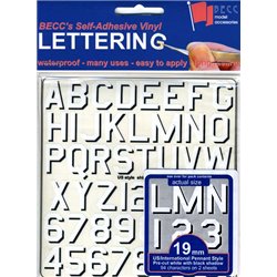 Pennant Lettering US - W&B shadow, Size: 19 mm