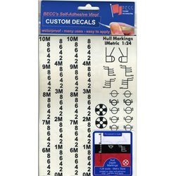 Hull Markings - Metric, Colour: Black, Size: 1:24 Scale