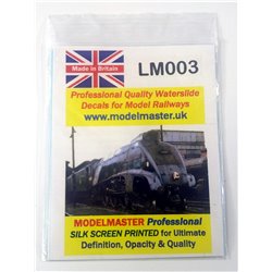 OO gauge (4mm) transfers / decals for London Midland and Scottish Railway (LMS) steam locomotives.