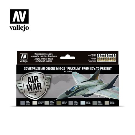 AV Vallejo Model Air Set - Soviet MiG-29 Fulcrum 80's On