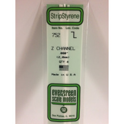 0.080" (2.0mm) opaque white polystyrene z channel