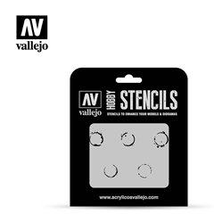 AV Vallejo Stencils - 1:35 Drum Oil Markings