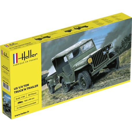 Jeep Willis & Trailer - 1:35 scale model kit