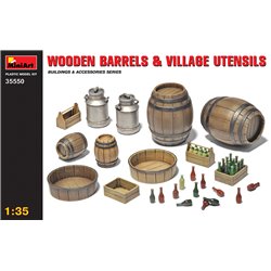 Wooden Barrels & Village Utensils 1:35 military model kit