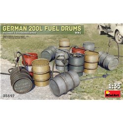 German 200L Fuel Drums Set WWII 1:35 military model kit