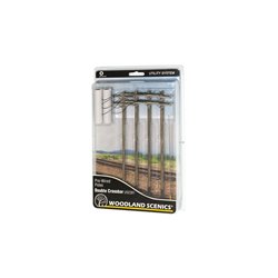 Pre-Wired Poles - Double Crossbar - O Scale