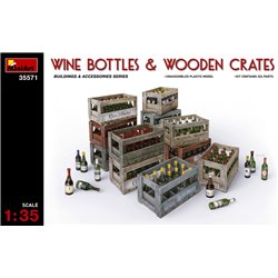 Miniart 1:35 - Wine, Beer, Milk Bottles and Wooden Boxes