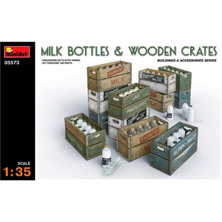 Miniart 1:35 - Milk Bottles and Wooden Crates