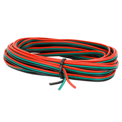 3-Wire Red, Green & Black Ribbon Cable with 16 x 0.2 wires. (5 m)