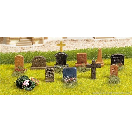 Grave Sites, 10 Pieces, with Headstones