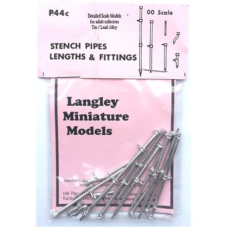 Stench pipes, lenghts & fittings Unpainted Kit OO Scale 1:76