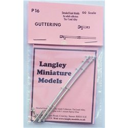 Guttering (2 long sections & 2 elbows) Unpainted Kit OO Scale 1:76