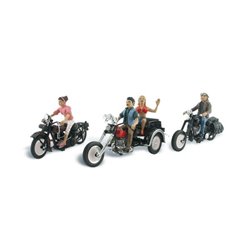 HO Gauge 'Born To Ride' figures set featuring motorbikes and a trike.