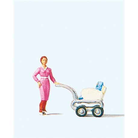 Woman with Pram Figure