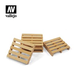 Set of four Real Wooden Pallets - 1:35 Scale