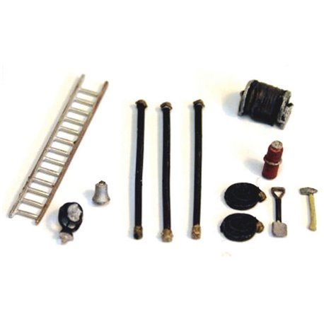 NEW Assorted Tools, hoses, ladder & equipment for fire appliances/figures - Unpainted