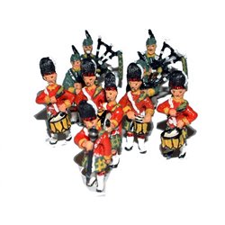 Kilted Pipe & Drums Band (OO Scale 1/76th) - Unpainted