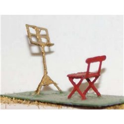 Etched Brass Seats & Music stands (OO Scale 1/76th) - Unpainted