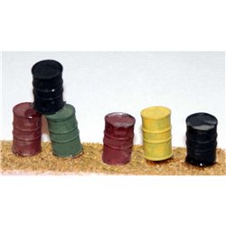 6 Oil drums (OO Scale 1/76th)