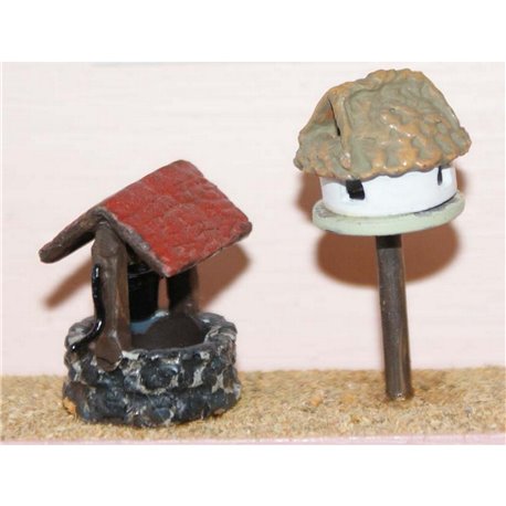 Wishing well and Dove cote (OO Scale 1/76th)