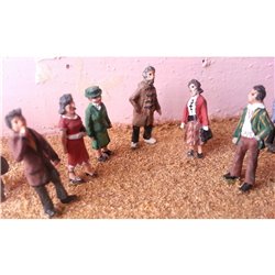 Painted 6 x 1950's standing figures - set 2 (OO Scale 1/76th)