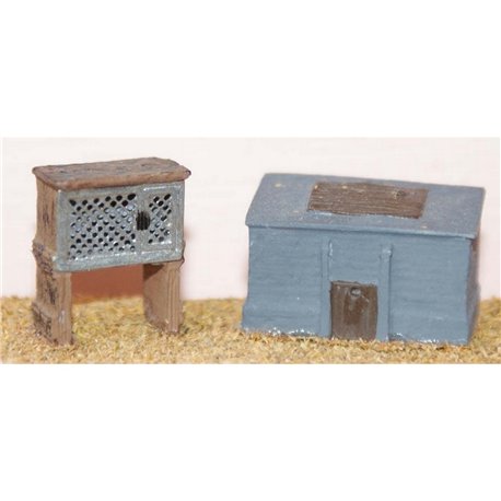 Rabbit hutch & coal bunker (OO Scale 1/76th) - Unpainted