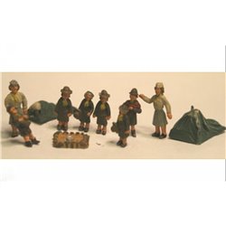 Early Brownies in Camp (OO Scale 1/76th)
