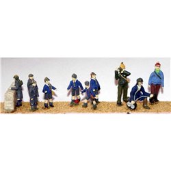 Painted Loco spotters & school boys (OO Scale 1/76th)