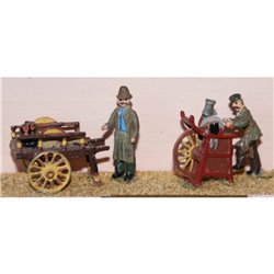 Knife Grinder & Hot Chestnut man (OO Scale 1/76th) - Unpainted