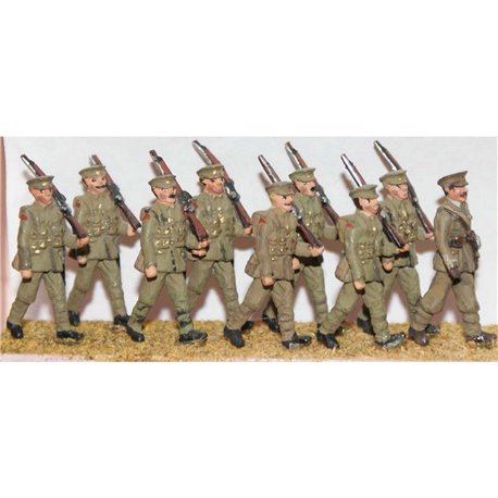 8 soldiers & 1 Officer (1908-37) (OO Scale 1/76th) - Unpainted
