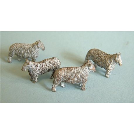 Painted 4 standing sheep (OOScale 1 /76th)
