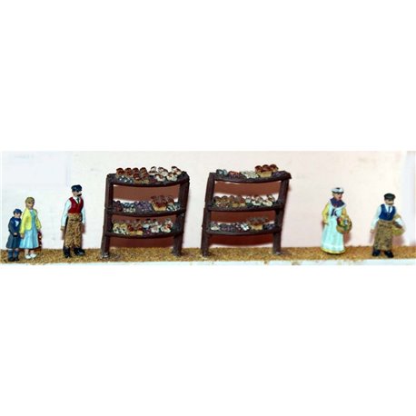 Bakers shop fitting & figures (OO Scale 1/76th) - Unpainted