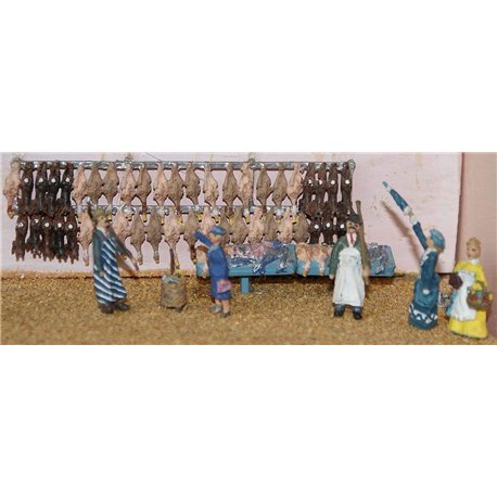 Fishmongers shop fitting & figures (OO Scale 1/76th) - Unpainted