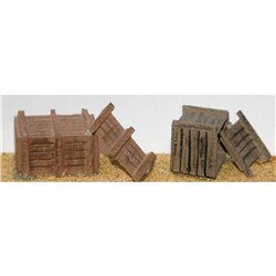2 large Wooden Packing Cases (OO Scale 1/76th) - Unpainted