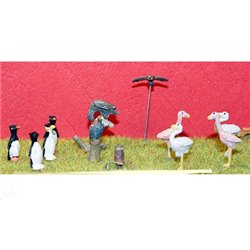 Flamingoes, owls,vultures & penguins - Unpainted