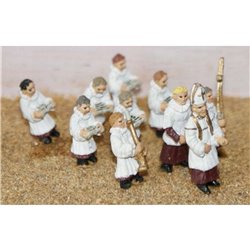 10 Clergymen & Choirboys (OO Scale 1/76th) - Unpainted