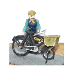 Delivery Bike and man (OO Scale 1/76th)