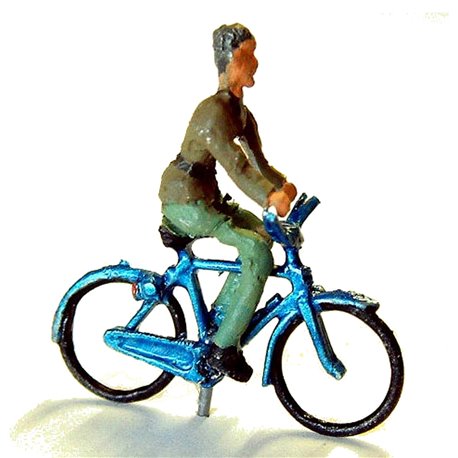 Bicycle & Riding Figure (OO Scale 1/76th) - Unpainted