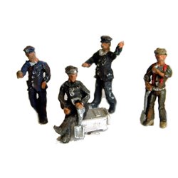 Steam Loco Crew (Drivers & Firemen) Set - Humorous Relaxed Poses - Painted