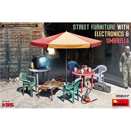 Miniart 1:35 - Street Furniture with electronics & Umbrella